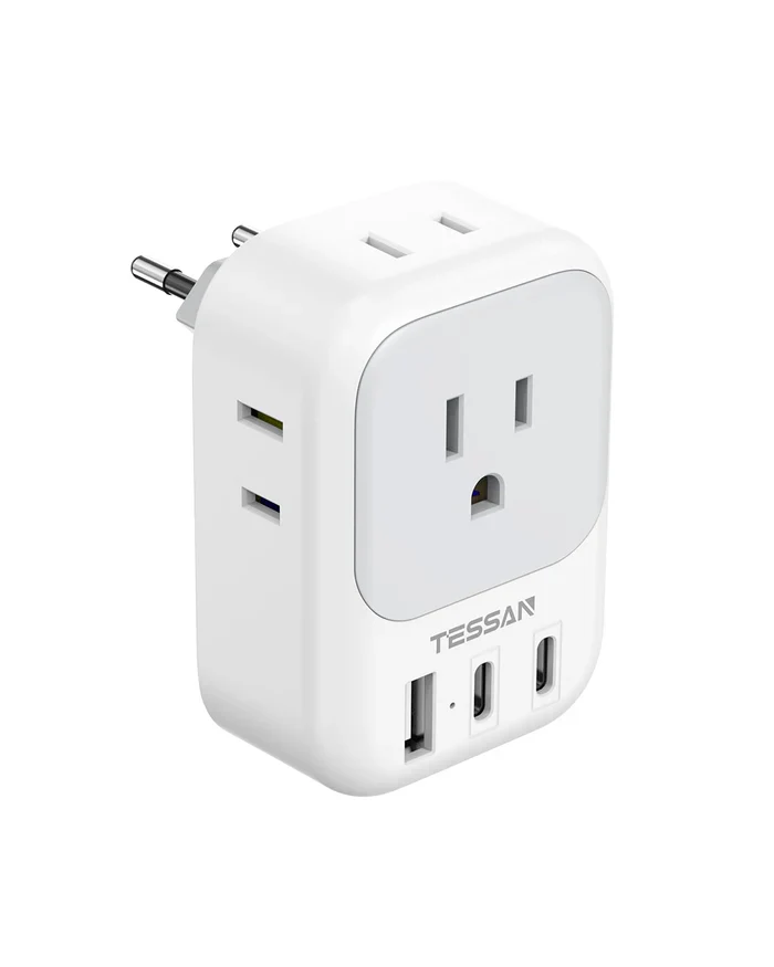 TESSAN European Travel Adapter(US To EU) With USB Ports, to Most of Europe, Iceland Spain Italy France Germany - Image 8