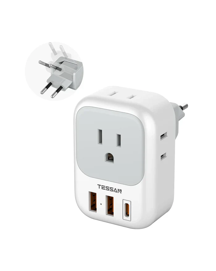 TESSAN European Travel Adapter(US To EU) With USB Ports, to Most of Europe, Iceland Spain Italy France Germany - Image 9