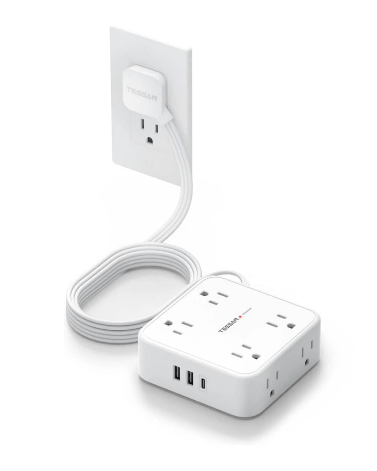 TESSAN Flat Plug Surge Protector Power Strip 1026 - Image 14
