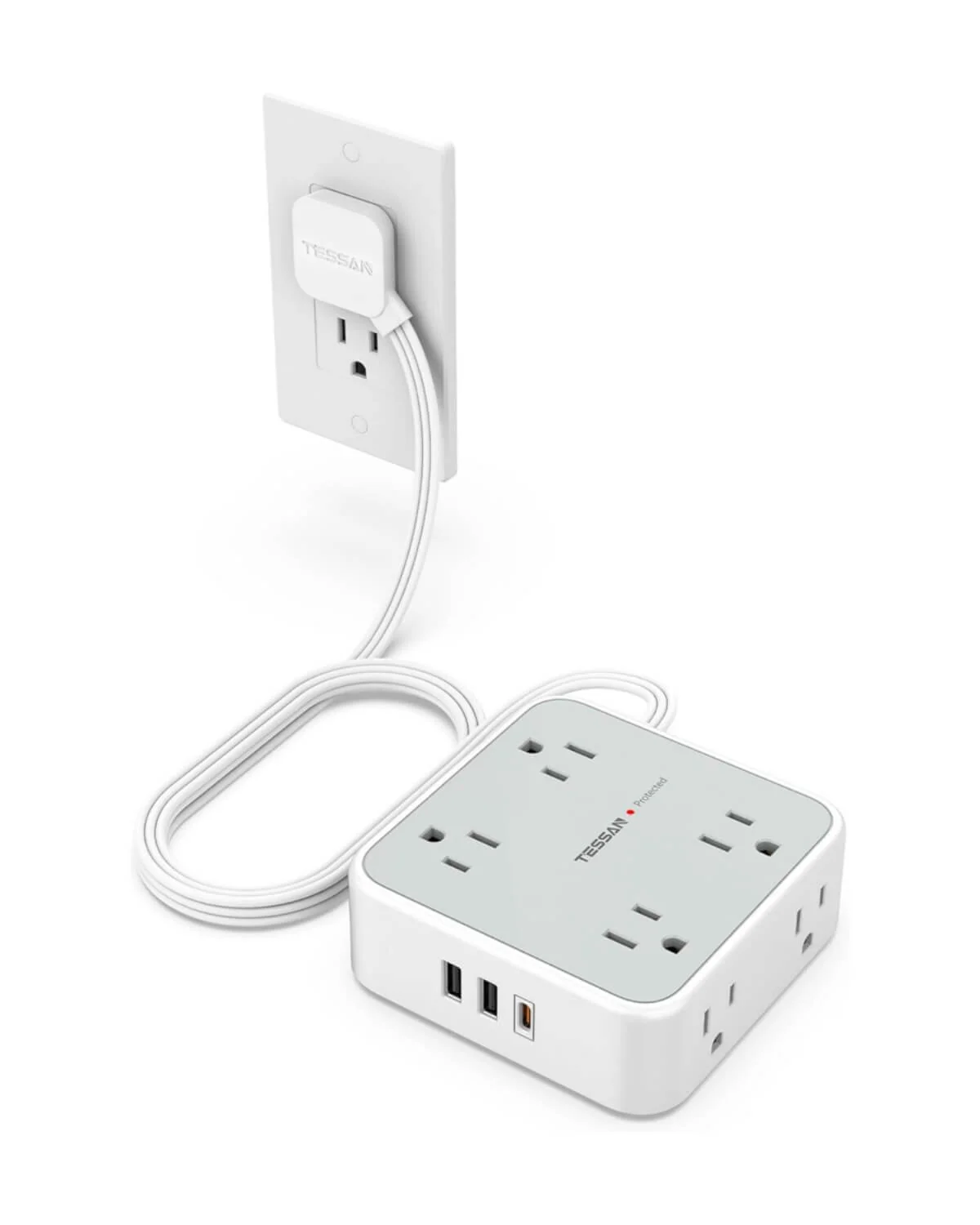TESSAN Flat Plug Surge Protector Power Strip 1026 - Image 17