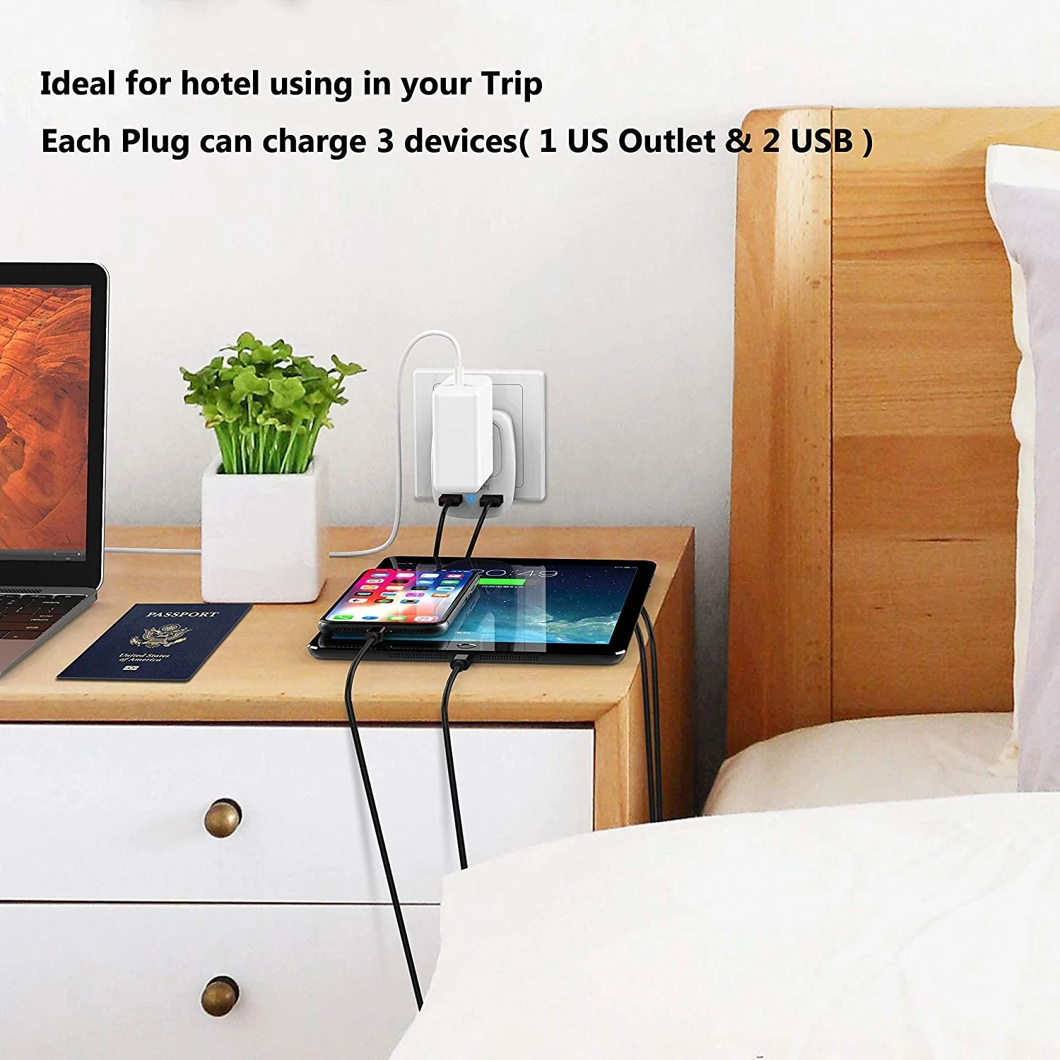 US To Italy Travel Plug Adapter with Dual USB Ports(Type L Plug) - Image 7