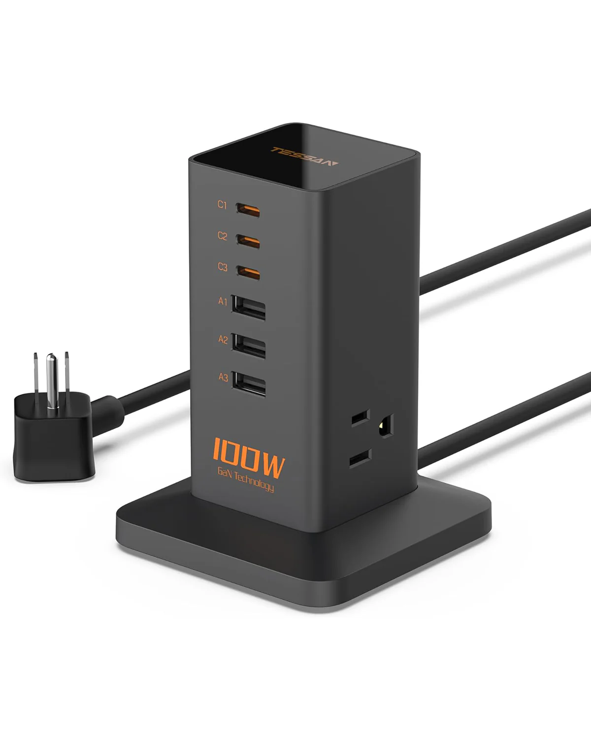 TESSAN Vertical GaN Desktop Power Hub Charging Station with PD - Image 13